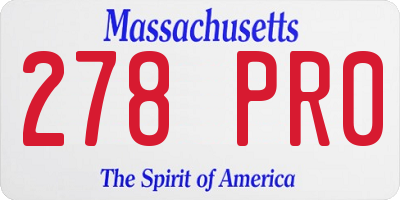 MA license plate 278PR0
