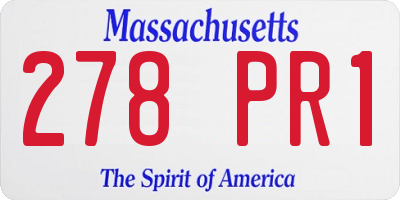 MA license plate 278PR1