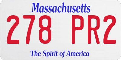 MA license plate 278PR2
