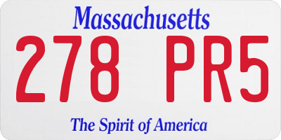 MA license plate 278PR5