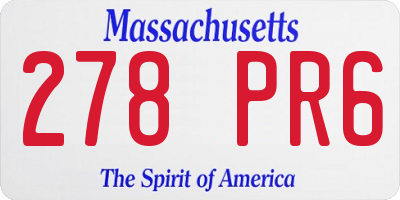 MA license plate 278PR6