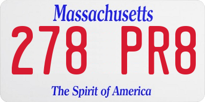 MA license plate 278PR8