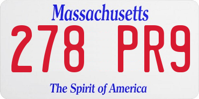 MA license plate 278PR9