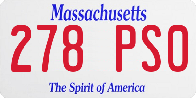 MA license plate 278PS0