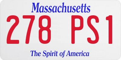 MA license plate 278PS1