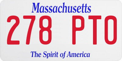 MA license plate 278PT0