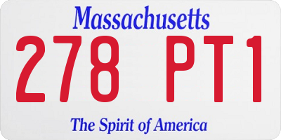 MA license plate 278PT1