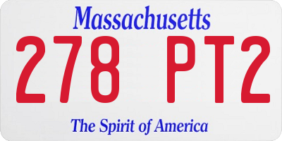 MA license plate 278PT2