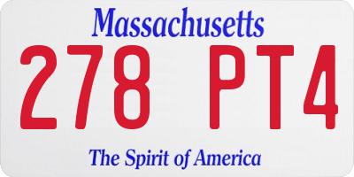 MA license plate 278PT4