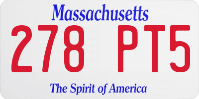 MA license plate 278PT5