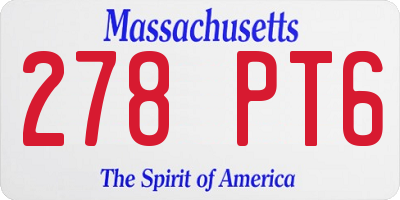 MA license plate 278PT6
