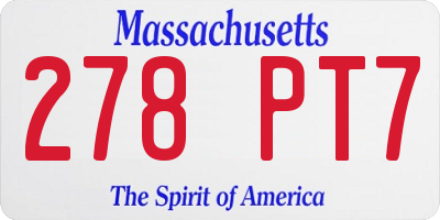 MA license plate 278PT7