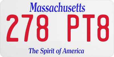 MA license plate 278PT8