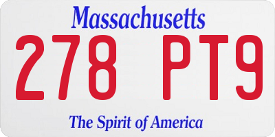 MA license plate 278PT9