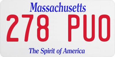 MA license plate 278PU0
