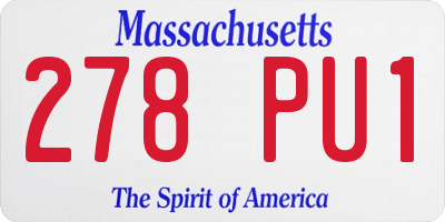 MA license plate 278PU1