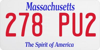 MA license plate 278PU2
