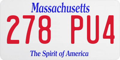 MA license plate 278PU4