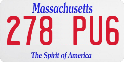 MA license plate 278PU6