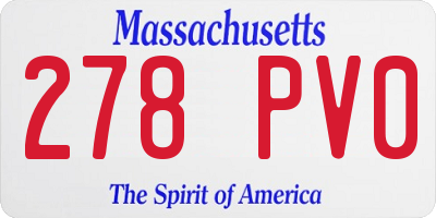 MA license plate 278PV0