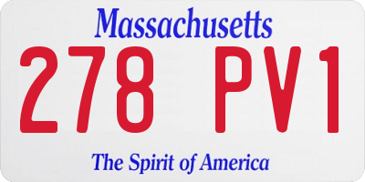 MA license plate 278PV1