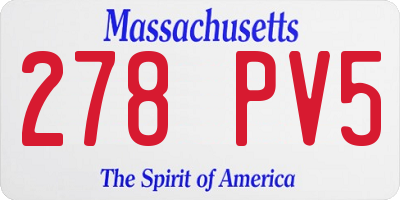 MA license plate 278PV5