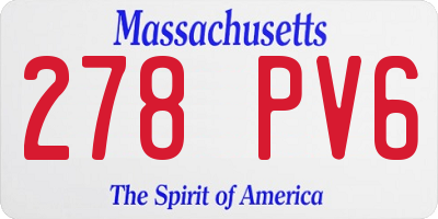 MA license plate 278PV6