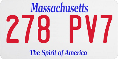 MA license plate 278PV7