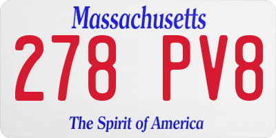 MA license plate 278PV8