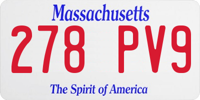 MA license plate 278PV9