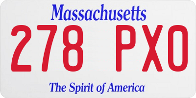 MA license plate 278PX0