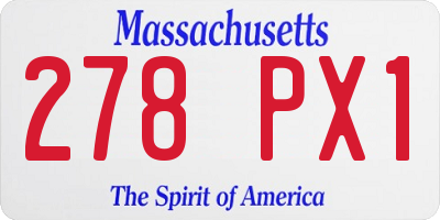 MA license plate 278PX1