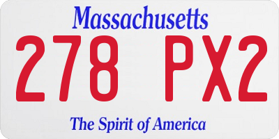 MA license plate 278PX2