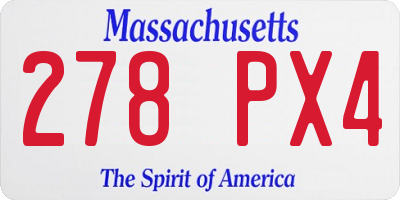 MA license plate 278PX4