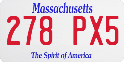 MA license plate 278PX5