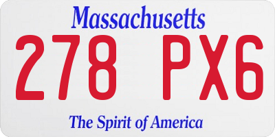 MA license plate 278PX6