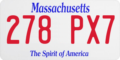 MA license plate 278PX7