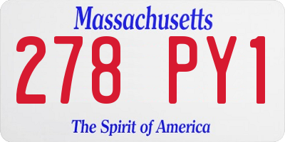 MA license plate 278PY1