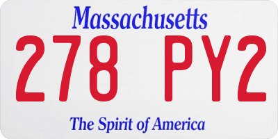 MA license plate 278PY2
