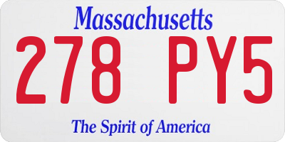 MA license plate 278PY5