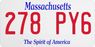 MA license plate 278PY6