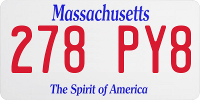 MA license plate 278PY8