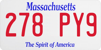 MA license plate 278PY9