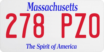 MA license plate 278PZ0