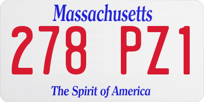 MA license plate 278PZ1