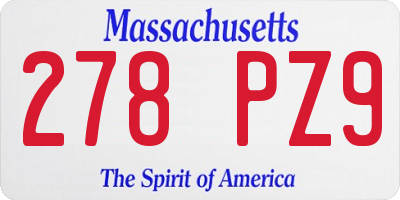 MA license plate 278PZ9