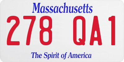 MA license plate 278QA1