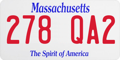 MA license plate 278QA2