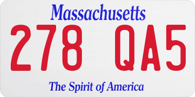 MA license plate 278QA5
