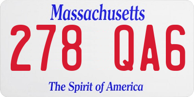 MA license plate 278QA6